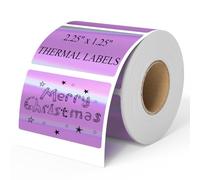 BESTIKER Lot de 500 étiquettes thermiques holographiques rectangulaires violettes 5,7 x 3,1 cm