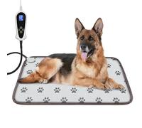 Bestio Grand coussin chauffant pour chat de 53,3 x 86,4 cm avec thermostat réglable (1 à 24 heures) et cordon en acier résistant à la mastication pour animaux de compagnie, nouveau-nés ou animaux âgés