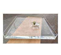 Bestiry Acrylic Water Tank Shallow Sink Tray, Photography Props Display Cabinet, Photography Tray for Shooting Low Water Tank, Table Storage Box(40x40x6cm/16x16x2in)