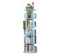 Bestiry Bibliothèque Bleue rotative à 360°, Rangement d'angle Multicouche, bibliothèque Simple pour Enfants, étagère de Sol pour Salon et Chambre à Coucher (Taille : 40 x 160 cm)
