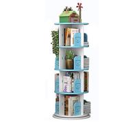 Bestiry Bibliothèque Bleue rotative à 360°, Rangement d'angle Multicouche, bibliothèque Simple pour Enfants, étagère de Sol pour Salon et Chambre à Coucher (Taille : 40 x 129 cm)