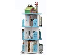 Bestiry Bibliothèque Bleue rotative à 360°, Rangement d'angle Multicouche, bibliothèque Simple pour Enfants, étagère de Sol pour Salon et Chambre à Coucher (Taille : 40 x 98 cm)