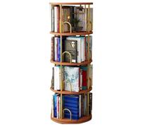 Bestiry Bibliothèque rotative à 4, 5 ou 6 Niveaux, Affichage à 360 °, empilable, Tour rotative, pour Chambre à Coucher, Bureau, Salon, Noir, Marron, Or, Blanc (Couleur : Taille 4 étages)
