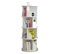 Bestiry Bibliothèque, Tour de bibliothèque rotative, bibliothèque tournante, bibliothèque à 2/3/4/5/6 Niveaux, étagère de Rangement à 360 degrés, Organisateur sur Pied (4 Niveaux)