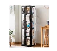 Bestiry Étagère Bibliothèque pivotante Étagères et bibliothèques Étagère Haute rotative à 360° sur Pied adaptée à la Maison, au Salon, au Bureau d'étude (Noir, 149 x 37 cm/58,6 14,5 Pouces)