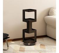 Bestiry Étagère de bibliothèque rotative à 360°, bibliothèque en métal à 4/5/6 Niveaux avec Disque inférieur, Tour de Rangement Peu encombrante pour Chambres, Bureaux et Salons (Noir 92 cm/36,2 po)