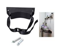 Bestiry Support Mural ABS pour Bouteilles d'oxygène, Support pour Bouteilles de gaz de 8 à 40 litres, Support pour Bouteilles d'azote avec Sangles et vis de Fixation (Noir, 2 pièces)
