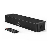 BESTISAN Barre de son 2.1 canaux avec caisson de basses intégré, puissance de crête de 120 W, HDMI ARC/Opt/AUX/USB/Bluetooth 5.3, 3 modes EQ et augmentation du volume, 16,5 pouces tout-en-un pour TV