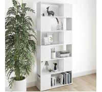 BESTLIFE® Armoire Salon à vitrine, Meuble étagère Bibliothèque-Séparateur de pièce Blanc 80x24x186 cm Aggloméré(37094)