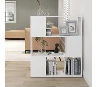 BESTLIFE® Armoire Salon à vitrine, Meuble étagère Bibliothèque-Séparateur de pièce Blanc 80x24x94 cm Aggloméré(38643)