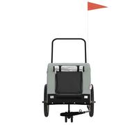BESTLIFE Remorque de vélo pour animaux de compagnie gris et noir avec manuel de montage（76186047）VIDAXL
