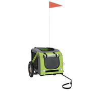 BESTLIFE Remorque de vélo pour animaux de compagnie vert et gris avec manuel de montage（31389080）VIDAXL