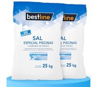 BESTLINE Lot de 2 sacs de sel de piscine, sel de mer humide idéal pour garder l'eau claire et propre, 50 kg