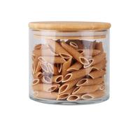 Bestlivings Bocal de conservation de 700 ml avec couvercle en bambou Ø 11,2 x 10 cm, récipient en verre hermétique réutilisable de qualité supérieure, bocal à épices pour la cuisine