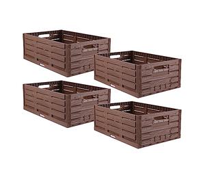 Bestlivings Boîte Pliable 60x40x21,8cm 45L - Lot de 4 Plastique