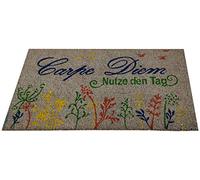 Bestlivings Carpe Diem Paillasson en coco 50 x 75 cm, Gris (Carpe Diem)