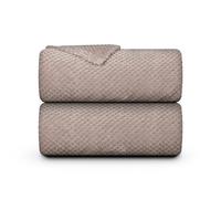 Bestlivings Couverture douillette en flanelle - 150 x 200 cm - Gris sable - Structure moelleuse pour canapé, canapé et lit - Couvre-lit certifié Oeko-TEX