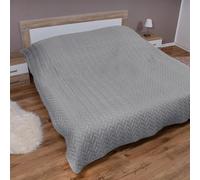 Bestlivings Couvre-lit (gris) 220 x 240 cm avec doublure rembourrée, jeté de lit, couverture d'été matelassée, couverture réversible