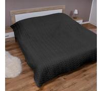 Bestlivings Couvre-lit (noir) 220 x 240 cm avec couche intermédiaire rembourrée, couvre-lit d'été matelassé, couverture réversible