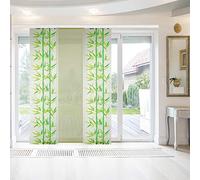 Bestlivings Lot de 3 panneaux Elena avec impression/motif - 60 x 260 cm (l x h) - Vert foncé - Tropical - Rideau coulissant avec imprimé