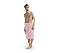 Bestlivings Kilt Serviette de sauna moelleuse pour homme 60 x 145 cm avec élastique et fermeture à boutons Longueur genou Rose Taille unique