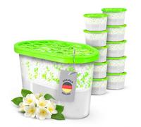 Bestlivings Lot de 10 déshumidificateurs en granulés au parfum jasmin | Déshumidificateur sans électricité, chaque boîte jusqu'à 20 m³, réduit l'humidité pour un climat intérieur plus agréable
