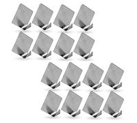 Bestlivings Lot de 16 crochets muraux autocollants en forme de losange - En acier inoxydable - Pour chambre à coucher, salle de bain, sans perçage