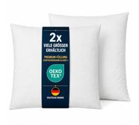 Bestlivings Lot de 2 coussins de remplissage en polyester non tissé 80 x 80 cm - Blanc - Lavable à 30 °C - Plusieurs tailles