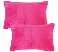 Bestlivings Lot de 2 housses de coussin moelleuses Celina (40 x 60 cm) - Housse douillette avec fermeture éclair rose idéale pour coussins décoratifs et coussins de canapé