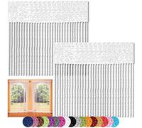 Bestlivings Lot de 2 rideaux à fils 90 x 240 et 140 x 240 cm, Tissu, weiß - schneeweiß, 90x240