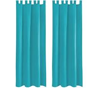 Bestlivings Lot de 2 rideaux opaques avec passants (140 x 175 cm/turquoise) + 2 embrasses, dans de nombreuses couleurs