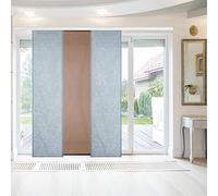 Bestlivings Lot de 3 panneaux Elena - 60 x 260 cm (l x h) - Bleu clair/marron - Avec Accessoires - Rideaux coulissants - Plusieurs couleurs disponibles.