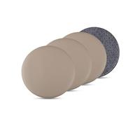 Bestlivings Lot de 4 coussins de chaise - Beige - Diamètre : 38 cm - En cuir synthétique avec antidérapant - Pour la maison, le bureau et le jardin - Idéal pour le confort et le style