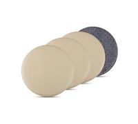 Bestlivings Lot de 4 coussins de chaise taupe, diamètre : 38 cm, en cuir synthétique avec antidérapant, pour la maison, le bureau et le jardin, idéal pour plus de confort et de style