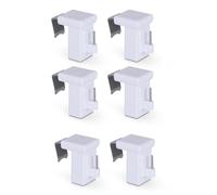 Bestlivings Lot de 4 supports de serrage « Blanc » - Pour tringles de vitre/tringles de fenêtre - Cadre de fenêtre de 10 à 27 mm - Crochet décoratif Klemmfix - Crochet universel pour décoration de