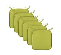 Bestlivings Lot de 6 coussins de chaise avec bandes de maintien, 38 x 38 cm, certifiés Öko-Tex uni, en toile