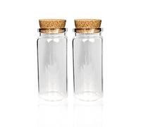 Bestlivings Lot de 8 mini bouteilles en verre avec bouchon en liège - 50 ml - Petits flacons en verre à remplir - Pour mariage - Mini bocaux cadeaux d'invités