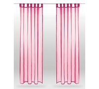 Bestlivings Noella Lot de 2 rideaux à passants en voile transparent b 140 x 145 cm Accessoires d'intérieur disponibles dans de nombreux (rose - fuchsia/sans embrères)