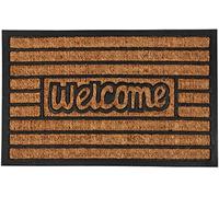 Bestlivings Paillasson en coco avec inscription « Welcome » (40 x 60 cm), design : rayures