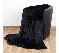 Bestlivings Plaid Celina - Couvre-lit moelleux de qualité supérieure - 90 x 140 cm - Noir