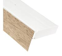 Bestlivings Rail de rideau à 2 voies avec rail intérieur en plastique de 180 cm, cache en plastique aspect Sonoma