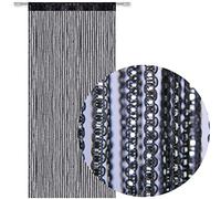 Bestlivings - Rideau à fil de porte avec aspect métallique et passe-câble, élégant et à la mode dans de nombreuses couleurs disponibles (90x250 cm/noir - Black)