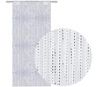 Bestlivings - Rideau à fil de porte avec effet métallique et passants de tige, élégant et à la mode dans de nombreuses couleurs disponibles (90x250 cm/blanc - blanc neige)