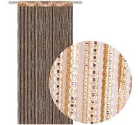 Bestlivings Rideau à fils Rideau de porte Rideau à franges aspect métallique avec passage de barres, tendance et beau dans de nombreux coloris disponibles (90 x 200 cm/Or - jaune doré)