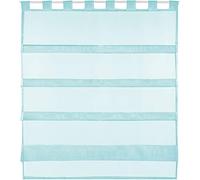 Bestlivings Rideau brise-bise turquoise transparent avec passants de 90x110 cm (LxH), disponible dans de nombreuses variantes