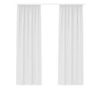 Bestlivings Rideau décoratif Ellen, Lot de 2 avec embrasses (140x245cm / Blanc) Rideau occultant avec Ruban Fronce et Bande Universelle pour Salon et Chambre