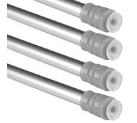 Bestlivings Tringle à Rideaux 4 pièces (Argentè) sans perçage, Installation Facile, Tringle escamotable pour Serrage 80-120 cm