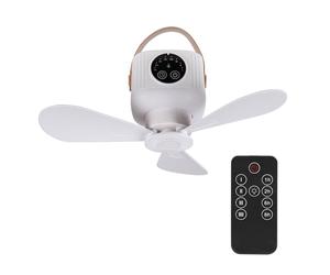 Bestlivings Ventilateur de plafond portable avec batterie et éclairage - Ventilateur USB de 3600mAh avec télécommande, 4 vitesses, minuteur, silencieux, portable pour camping, jardin, intérieur