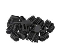 Bestlymood 15mm x 30mm Embout en plastique ovale en forme de tube Insert Noir 24 pcs