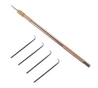 Bestlymood 4 Pcs Ventilation Aiguilles 1 Laiton Titulaire Marque/Fabrication/RéParation Dentelle Perruques Perruque Toupee Perruque Perruque Nouage Crochet DéFinit Crochet Perlé